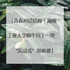青春对话信仰！湖南工业大学师生同上一堂“沉浸式”思政课