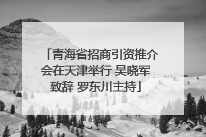 青海省招商引资推介会在天津举行 吴晓军致辞 罗东川主持