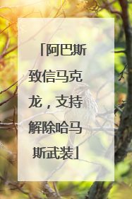 阿巴斯致信马克龙，支持解除哈马斯武装