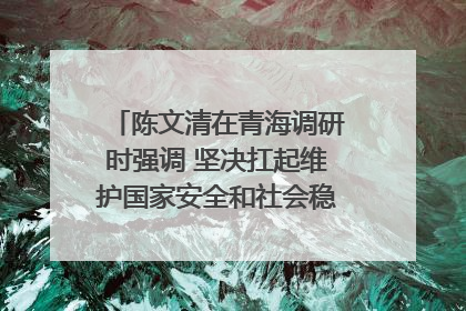 陈文清在青海调研时强调 坚决扛起维护国家安全和社会稳定职责使命 为谱写中国式现代化青海篇章贡献政法力量