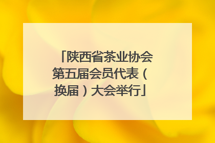 陕西省茶业协会第五届会员代表（换届）大会举行