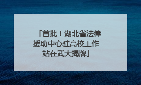首批！湖北省法律援助中心驻高校工作站在武大揭牌