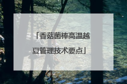 香菇菌棒高温越夏管理技术要点