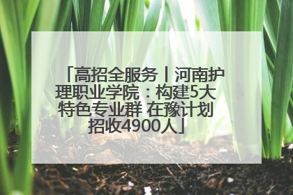 高招全服务丨河南护理职业学院：构建5大特色专业群 在豫计划招收4900人