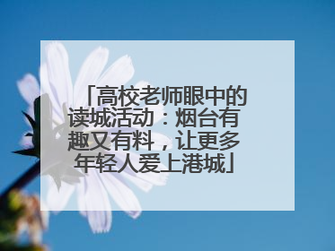 高校老师眼中的读城活动：烟台有趣又有料，让更多年轻人爱上港城