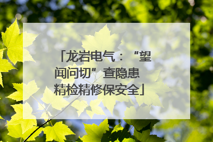 龙岩电气：“望闻问切”查隐患 精检精修保安全