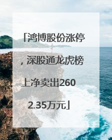 鸿博股份涨停，深股通龙虎榜上净卖出2602.35万元