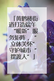 黄鹤楼街道打造端午“暖新”服务矩阵，“立体关怀”守护城市“摆渡人”