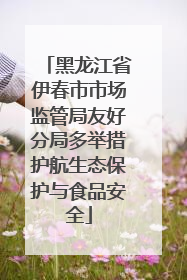 黑龙江省伊春市市场监管局友好分局多举措护航生态保护与食品安全
