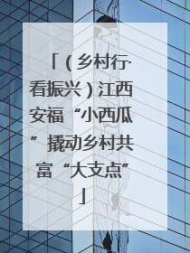 （乡村行·看振兴）江西安福“小西瓜”撬动乡村共富“大支点”