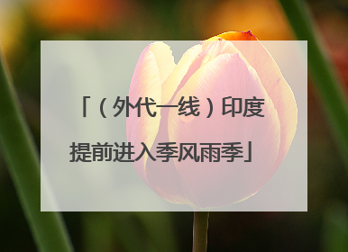 （外代一线）印度提前进入季风雨季