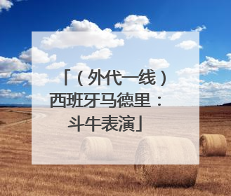 （外代一线）西班牙马德里：斗牛表演
