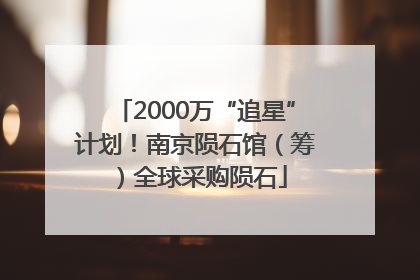 2000万“追星”计划！南京陨石馆（筹）全球采购陨石