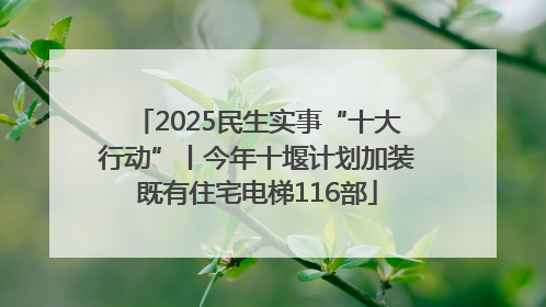 2025民生实事“十大行动”丨今年十堰计划加装既有住宅电梯116部