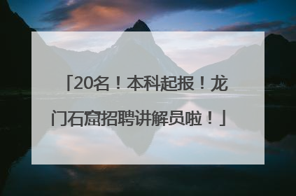 20名！本科起报！龙门石窟招聘讲解员啦！