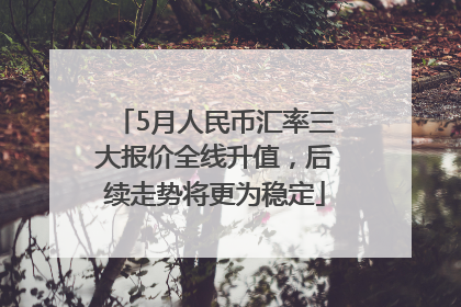 5月人民币汇率三大报价全线升值，后续走势将更为稳定