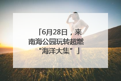 6月28日，来南海公园玩转超燃 “海洋大集”
